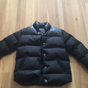 Coach black leather puffer